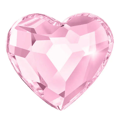 Estella Flat Back Shaped Rhinestones Non Hotfix Heart Light Rose - Bluestreak Crystals