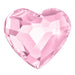 Estella Flat Back Shaped Rhinestones Non Hotfix Heart Light Rose - Bluestreak Crystals