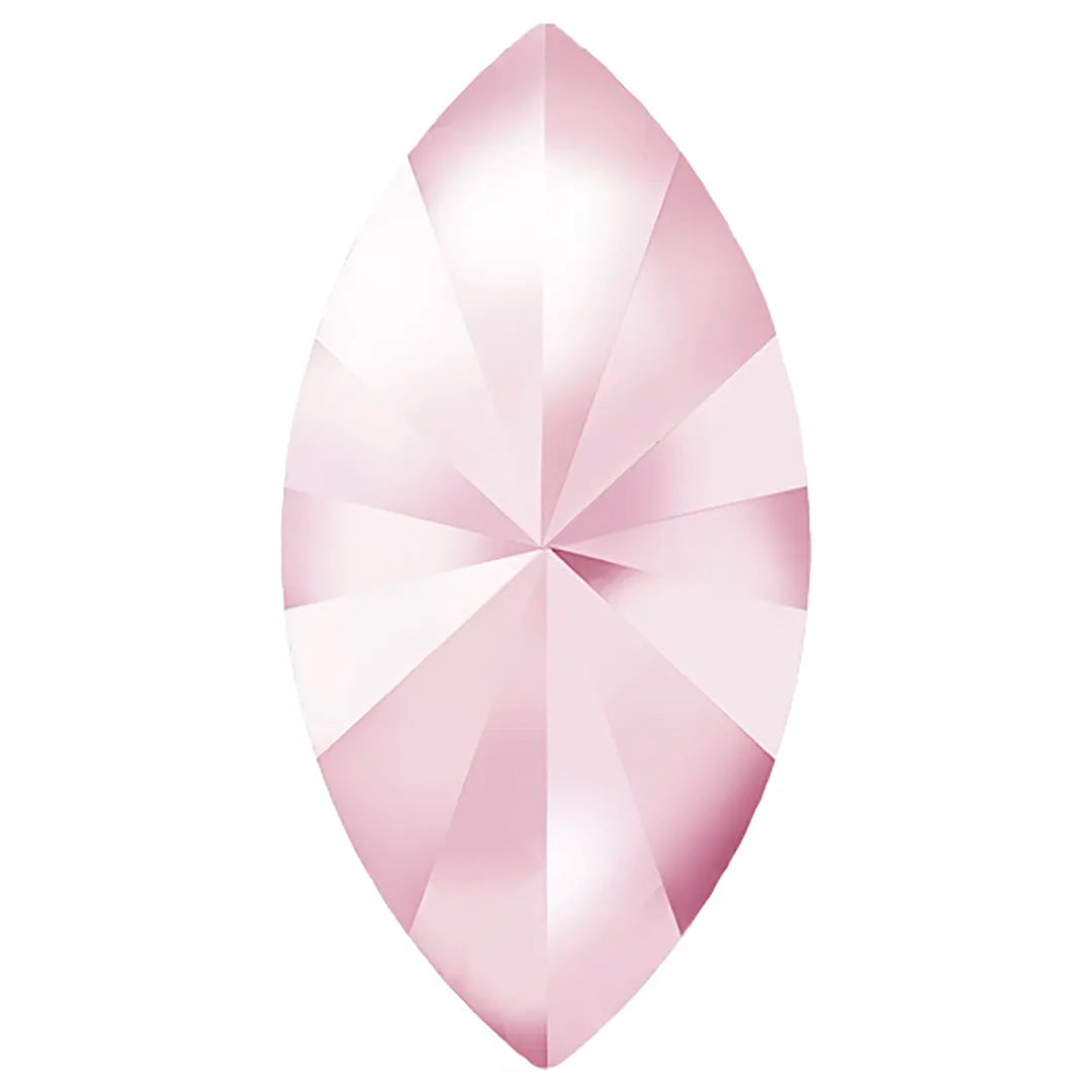 Estella Flat Back Shaped Rhinestones Non Hotfix Navette Light Rose - Bluestreak Crystals